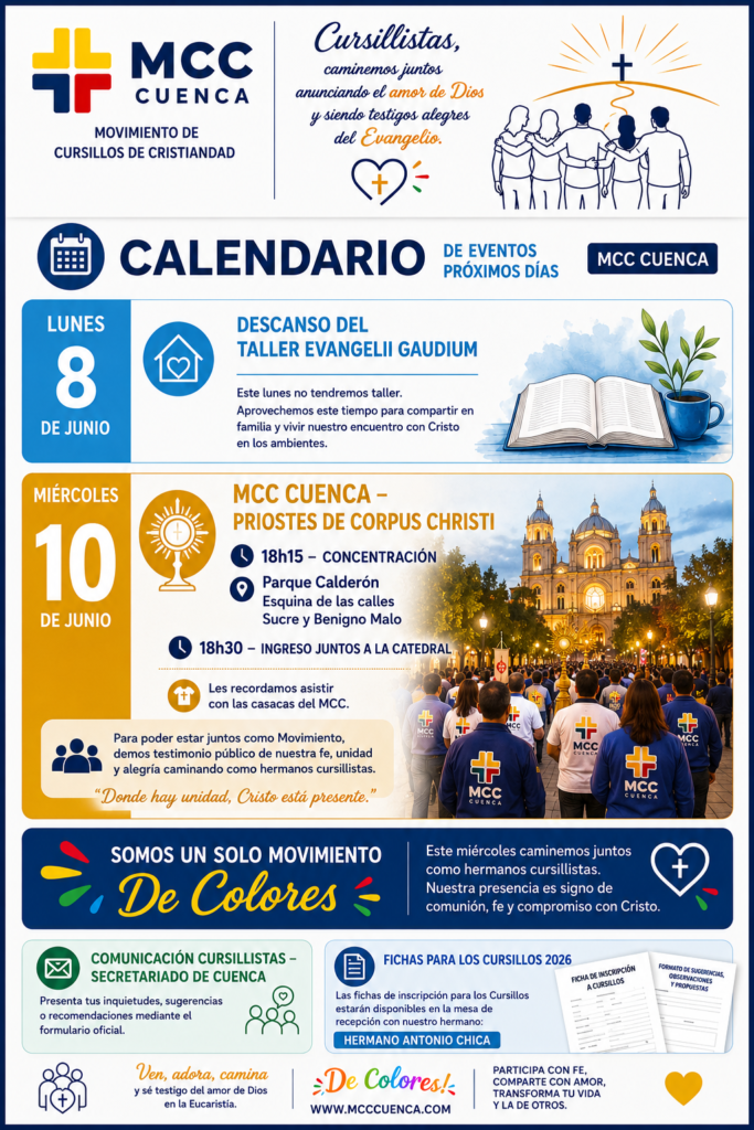 calendario de la semana del MCC Cuenca